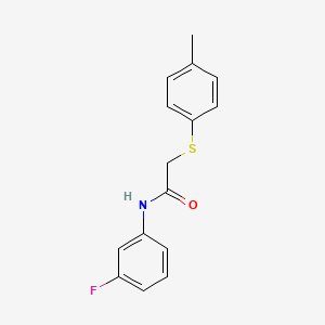 molecular formula C15H14FNOS B5799268 N-(3-fluorophenyl)-2-[(4-methylphenyl)thio]acetamide 