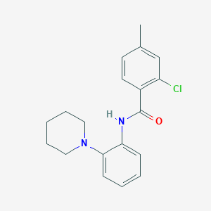 molecular formula C19H21ClN2O B5799272 2-chloro-4-methyl-N-[2-(1-piperidinyl)phenyl]benzamide 