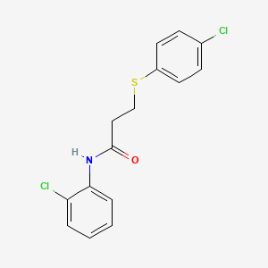 molecular formula C15H13Cl2NOS B5799278 N-(2-chlorophenyl)-3-[(4-chlorophenyl)thio]propanamide 