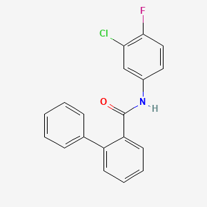 molecular formula C19H13ClFNO B5799282 N-(3-chloro-4-fluorophenyl)-2-biphenylcarboxamide 