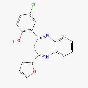4-chloro-2-[4-(2-furyl)-3H-1,5-benzodiazepin-2-yl]phenol