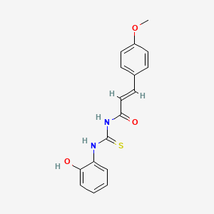 molecular formula C17H16N2O3S B5799312 N-{[(2-hydroxyphenyl)amino]carbonothioyl}-3-(4-methoxyphenyl)acrylamide 