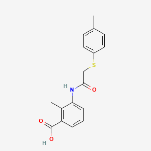 molecular formula C17H17NO3S B5799319 2-methyl-3-({[(4-methylphenyl)thio]acetyl}amino)benzoic acid 