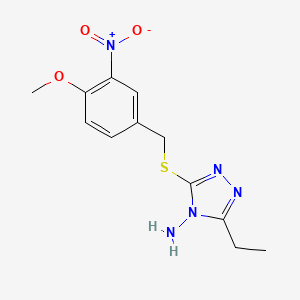molecular formula C12H15N5O3S B5799395 3-ethyl-5-[(4-methoxy-3-nitrobenzyl)thio]-4H-1,2,4-triazol-4-amine 