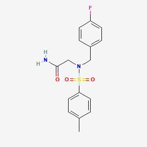 molecular formula C16H17FN2O3S B5799415 N~2~-(4-fluorobenzyl)-N~2~-[(4-methylphenyl)sulfonyl]glycinamide 