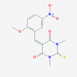 molecular formula C14H13N3O5S B5799445 5-(2-methoxy-5-nitrobenzylidene)-1,3-dimethyl-2-thioxodihydro-4,6(1H,5H)-pyrimidinedione 