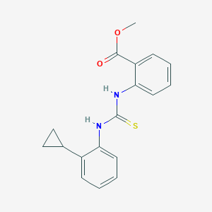 molecular formula C18H18N2O2S B5799458 methyl 2-({[(2-cyclopropylphenyl)amino]carbonothioyl}amino)benzoate 