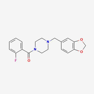 molecular formula C19H19FN2O3 B5799505 1-(1,3-benzodioxol-5-ylmethyl)-4-(2-fluorobenzoyl)piperazine 