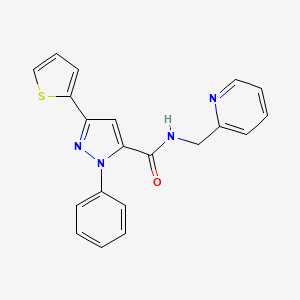molecular formula C20H16N4OS B5799527 1-phenyl-N-(2-pyridinylmethyl)-3-(2-thienyl)-1H-pyrazole-5-carboxamide 