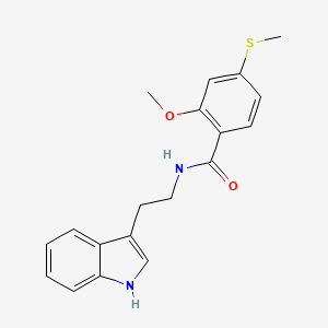 molecular formula C19H20N2O2S B5799532 N-[2-(1H-indol-3-yl)ethyl]-2-methoxy-4-(methylthio)benzamide 