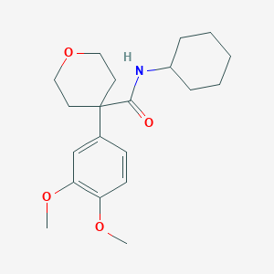 molecular formula C20H29NO4 B5799542 N-cyclohexyl-4-(3,4-dimethoxyphenyl)tetrahydro-2H-pyran-4-carboxamide 