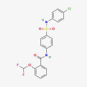 molecular formula C20H15ClF2N2O4S B5799563 N-(4-{[(4-chlorophenyl)amino]sulfonyl}phenyl)-2-(difluoromethoxy)benzamide 