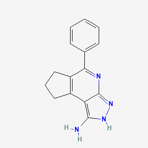 molecular formula C15H14N4 B5799589 5-苯基-3,6,7,8-四氢环戊[d]吡唑并[3,4-b]吡啶-1-胺 