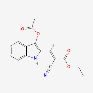 molecular formula C16H14N2O4 B5799596 ethyl 3-[3-(acetyloxy)-1H-indol-2-yl]-2-cyanoacrylate CAS No. 6050-90-4