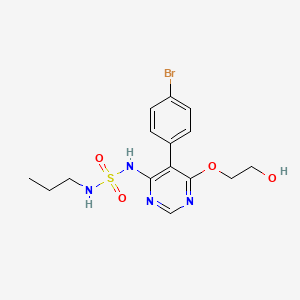 molecular formula C15H19BrN4O4S B579963 磺酰胺，N-[5-(4-溴苯基)-6-(2-羟乙氧基)-4-嘧啶基]-N'-丙基- CAS No. 1393813-43-8