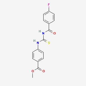 molecular formula C16H13FN2O3S B5799641 methyl 4-({[(4-fluorobenzoyl)amino]carbonothioyl}amino)benzoate 