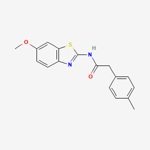 molecular formula C17H16N2O2S B5799649 N-(6-methoxy-1,3-benzothiazol-2-yl)-2-(4-methylphenyl)acetamide 