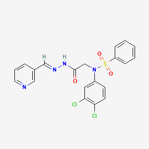 molecular formula C20H16Cl2N4O3S B5799724 N-(3,4-dichlorophenyl)-N-{2-oxo-2-[2-(3-pyridinylmethylene)hydrazino]ethyl}benzenesulfonamide 