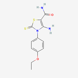 4-amino-3-(4-ethoxyphenyl)-2-thioxo-2,3-dihydro-1,3-thiazole-5-carboxamide