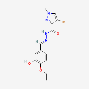 4-bromo-N'-(4-ethoxy-3-hydroxybenzylidene)-1-methyl-1H-pyrazole-3-carbohydrazide