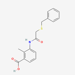 molecular formula C17H17NO3S B5799760 3-{[(benzylthio)acetyl]amino}-2-methylbenzoic acid 