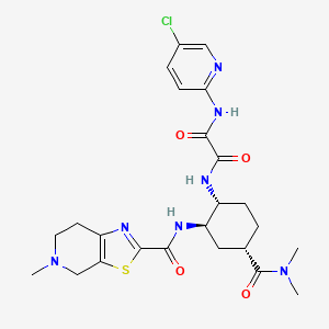 molecular formula C24H30ClN7O4S B579977 N1-(5-Chloropyridin-2-yl)-N2-((1R,2R,4S)-4-(dimethylcarbamoyl)-2-(5-methyl-4,5,6,7-tetrahydrothiazolo[5,4-c]pyridine-2-carboxamido)cyclohexyl)oxalamide CAS No. 500572-10-1