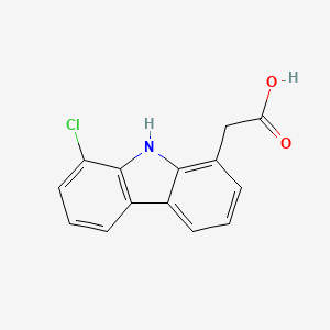 molecular formula C14H10ClNO2 B579980 2-(8-Chloro-9H-carbazol-1-YL)acetic acid CAS No. 131023-44-4