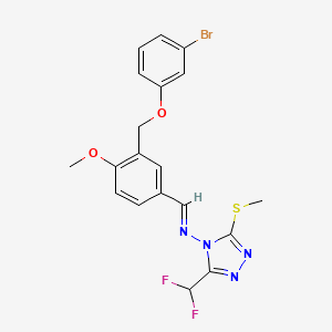molecular formula C19H17BrF2N4O2S B5799818 N-{3-[(3-bromophenoxy)methyl]-4-methoxybenzylidene}-3-(difluoromethyl)-5-(methylthio)-4H-1,2,4-triazol-4-amine 