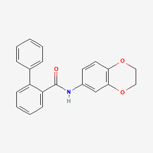 molecular formula C21H17NO3 B5799828 N-(2,3-dihydro-1,4-benzodioxin-6-yl)-2-biphenylcarboxamide 