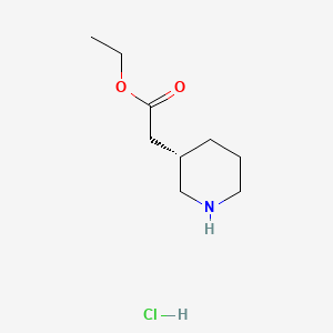 molecular formula C9H18ClNO2 B579983 (S)-ethyl 2-(piperidin-3-yl)acetate hydrochloride CAS No. 188883-58-1