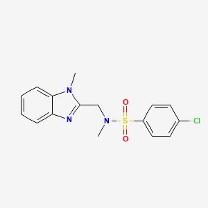 molecular formula C16H16ClN3O2S B5799856 4-chloro-N-methyl-N-[(1-methyl-1H-benzimidazol-2-yl)methyl]benzenesulfonamide 