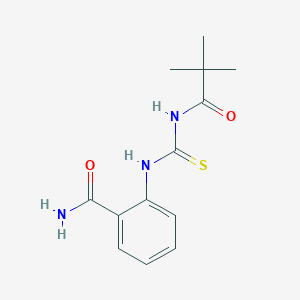 molecular formula C13H17N3O2S B5799864 2-({[(2,2-dimethylpropanoyl)amino]carbonothioyl}amino)benzamide 
