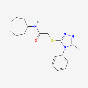 molecular formula C18H24N4OS B5799865 N-cycloheptyl-2-[(5-methyl-4-phenyl-4H-1,2,4-triazol-3-yl)thio]acetamide 