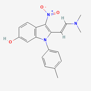 molecular formula C19H19N3O3 B5799875 2-[2-(dimethylamino)vinyl]-1-(4-methylphenyl)-3-nitro-1H-indol-6-ol 