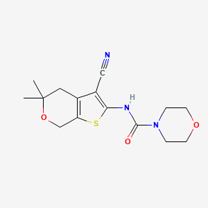 N-(3-cyano-5,5-dimethyl-4,7-dihydro-5H-thieno[2,3-c]pyran-2-yl)-4-morpholinecarboxamide