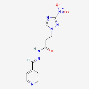 molecular formula C11H11N7O3 B5799893 3-(3-nitro-1H-1,2,4-triazol-1-yl)-N'-(4-pyridinylmethylene)propanohydrazide 
