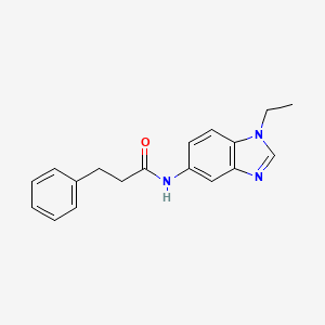 molecular formula C18H19N3O B5799901 N-(1-ethyl-1H-benzimidazol-5-yl)-3-phenylpropanamide 
