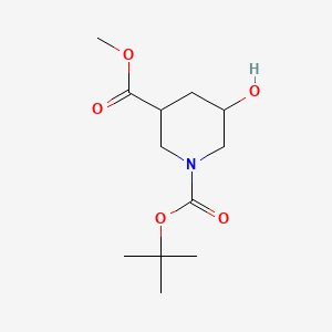 molecular formula C12H21NO5 B579991 Methyl 1-Boc-5-Hydroxypiperidine-3-carboxylate CAS No. 1095010-47-1
