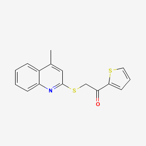 molecular formula C16H13NOS2 B5799923 2-[(4-methyl-2-quinolinyl)thio]-1-(2-thienyl)ethanone 