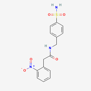 molecular formula C15H15N3O5S B5799946 N-[4-(aminosulfonyl)benzyl]-2-(2-nitrophenyl)acetamide 