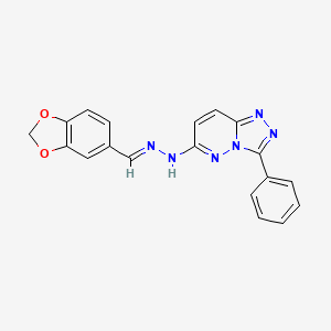 molecular formula C19H14N6O2 B5799957 1,3-benzodioxole-5-carbaldehyde (3-phenyl[1,2,4]triazolo[4,3-b]pyridazin-6-yl)hydrazone 