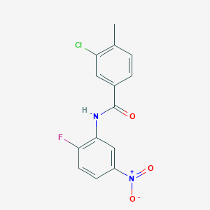 molecular formula C14H10ClFN2O3 B5799990 3-chloro-N-(2-fluoro-5-nitrophenyl)-4-methylbenzamide 