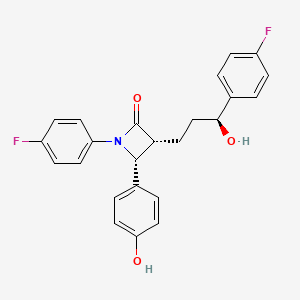 molecular formula C24H21F2NO3 B580000 (3R,4R)-1-(4-氟苯基)-3-((S)-3-(4-氟苯基)-3-羟基丙基)-4-(4-羟基苯基)氮杂环丁烷-2-酮 CAS No. 1478664-02-6