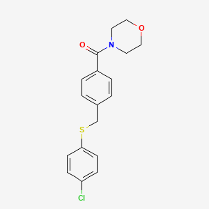 molecular formula C18H18ClNO2S B5800002 4-(4-{[(4-chlorophenyl)thio]methyl}benzoyl)morpholine 