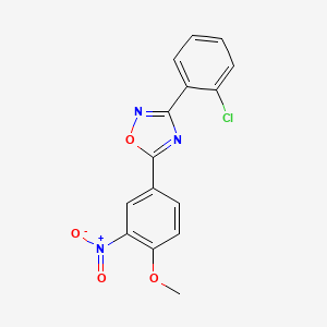 molecular formula C15H10ClN3O4 B5800049 3-(2-chlorophenyl)-5-(4-methoxy-3-nitrophenyl)-1,2,4-oxadiazole 