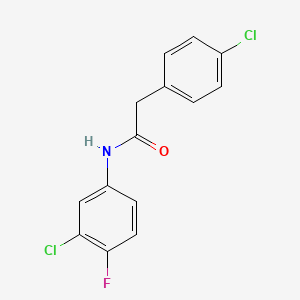 molecular formula C14H10Cl2FNO B5800055 N-(3-chloro-4-fluorophenyl)-2-(4-chlorophenyl)acetamide 