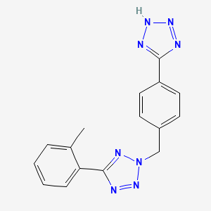 molecular formula C16H14N8 B5800060 5-(4-{[5-(2-methylphenyl)-2H-tetrazol-2-yl]methyl}phenyl)-1H-tetrazole 
