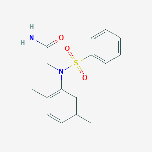 molecular formula C16H18N2O3S B5800080 N~2~-(2,5-dimethylphenyl)-N~2~-(phenylsulfonyl)glycinamide 