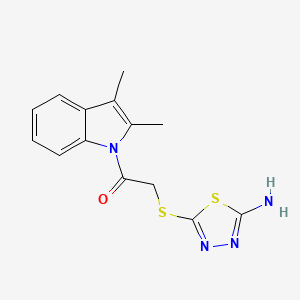 molecular formula C14H14N4OS2 B5800131 5-{[2-(2,3-dimethyl-1H-indol-1-yl)-2-oxoethyl]thio}-1,3,4-thiadiazol-2-amine 