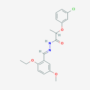 molecular formula C19H21ClN2O4 B5800133 2-(3-chlorophenoxy)-N'-(2-ethoxy-5-methoxybenzylidene)propanohydrazide 